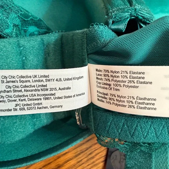 Elegant Emerald green Lace Trim Bra Ladies Size 42C NEW - Picture 9 of 10